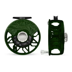 Abel ROVE Reel 4/6 Deep Green, Platinum Drag Knob, Underwood Drift And Freshwater Flies Engraving With Platinum Handle(2023 Abel Rove Reel 4 6 Deep Green Platinum Drag Knob Underwood Drift And Freshwater Flies Engraving With Platinum Handle)