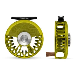 Abel Vaya Reel 5/6 Underwood On The Hunt Lime Green, Platinum Drag Knob With Walnut Handle(2025 Abel Vaya Reel 5 6 Underwood On The Hunt Lime Green Platinum Drag Knob With Walnut Handle)